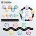 Infographics set. Road in shape of arrow with steps, options or levels. Vector illustration Royalty Free Stock Photo